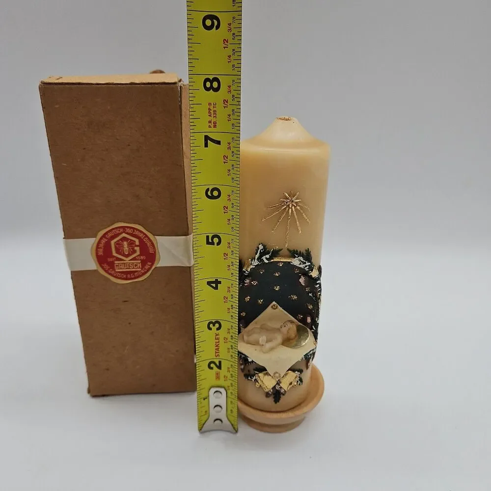 Gautsch Nativity Candle 3D Sculptured Germany 6.5